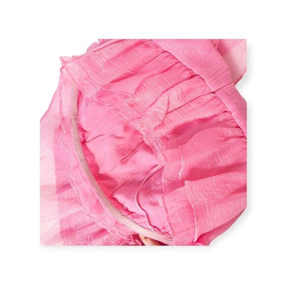 Day & Moon Pink Ruffled Strapless Dress SZ S Barbie Coquette - Picture 4 of 9